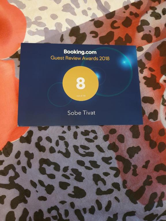 Certifikát, hodnocení, plakát nebo jiný dokument vystavený v ubytování Sobe Tivat