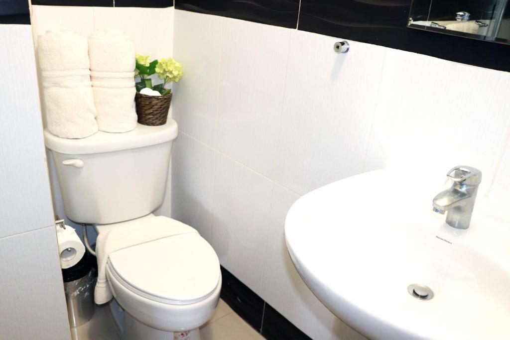 Koupelna v ubytování Hotel Merey