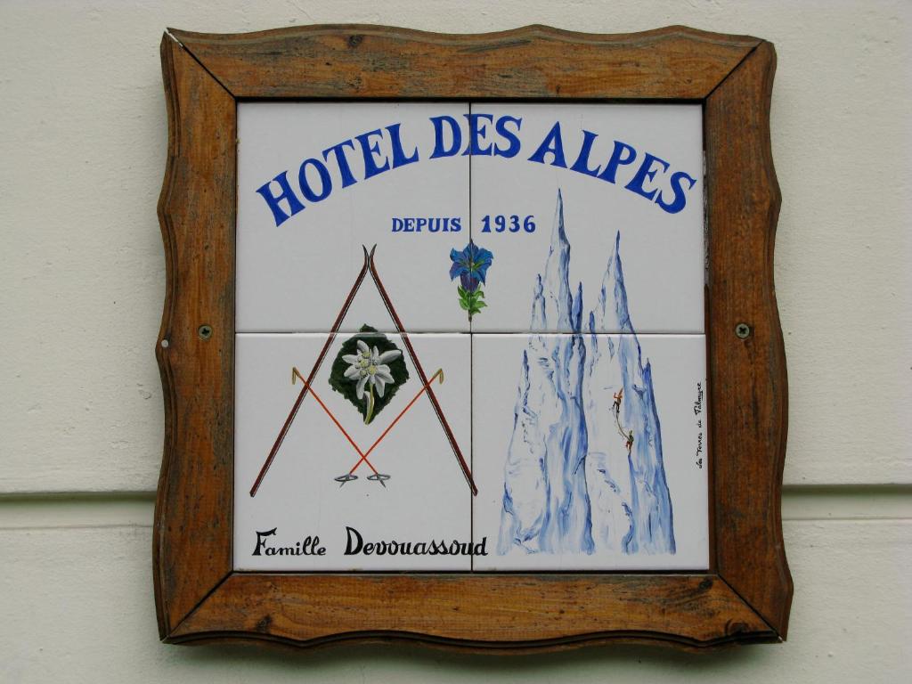 Certifikát, hodnocení, plakát nebo jiný dokument vystavený v ubytování Hotel des Alpes