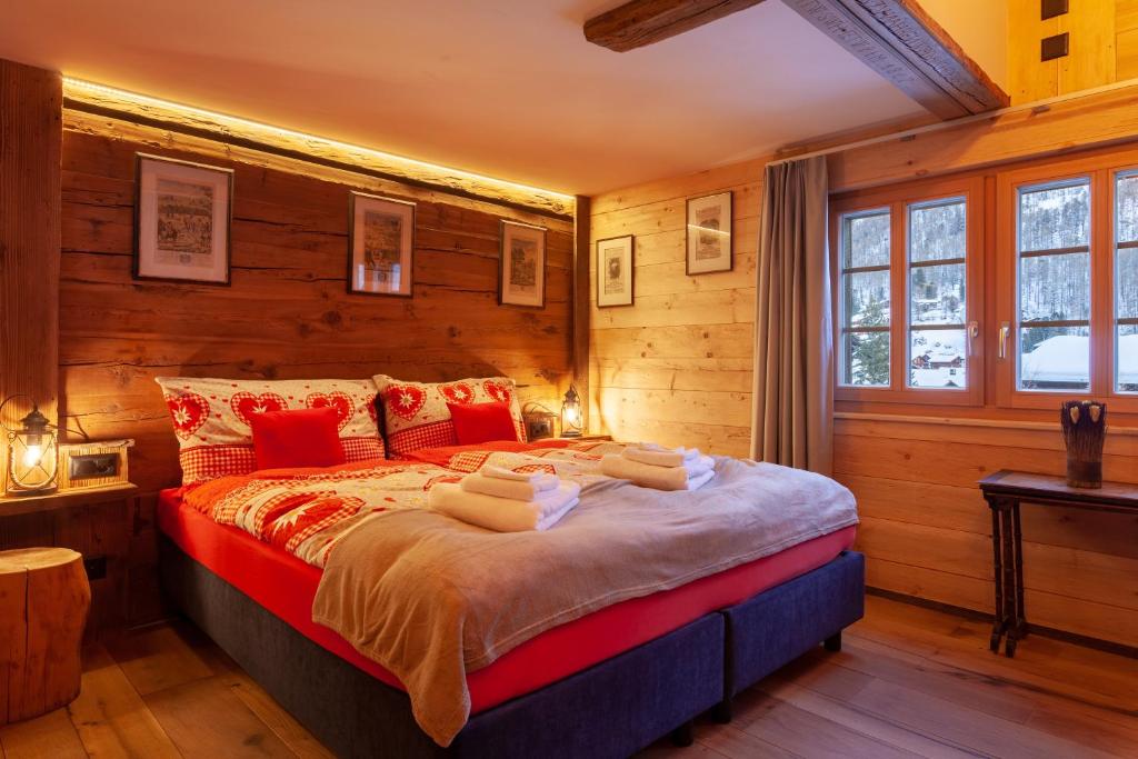 Voodi või voodid majutusasutuse Chalet Schuler toas