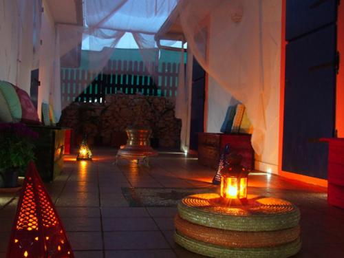 a room with lights on the floor of a building at Blue Bab B&B in Lampedusa