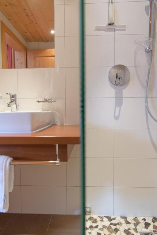 Koupelna v ubytování Bacherhof