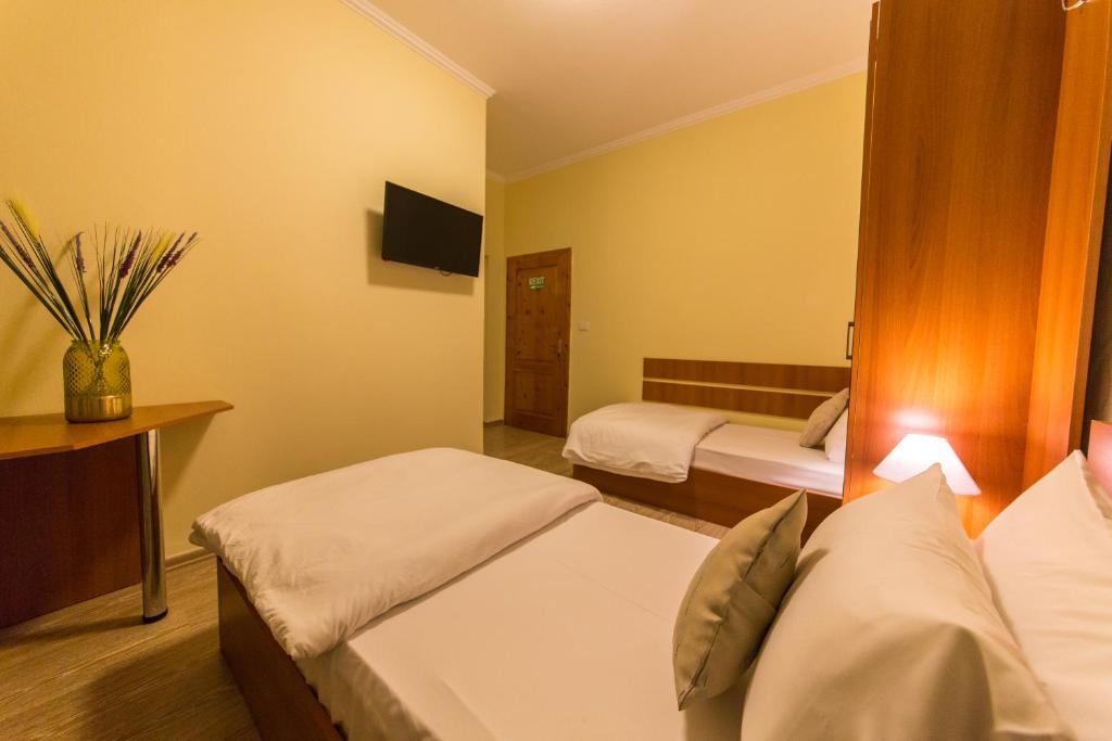 Postel nebo postele na pokoji v ubytování Hotel Baron