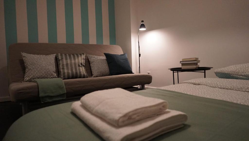 Posteľ alebo postele v izbe v ubytovaní Lovely Bubbly Apartment