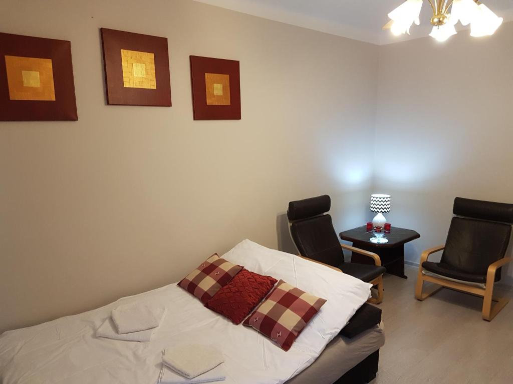 Posteľ alebo postele v izbe v ubytovaní Apartment Gdańsk Wrzeszcz