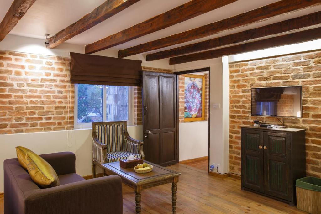Kuchyň nebo kuchyňský kout v ubytování Thamel Villa Heritage Hotel