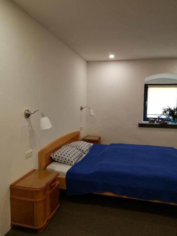Postel nebo postele na pokoji v ubytování Statek "Two brooms", Apartment