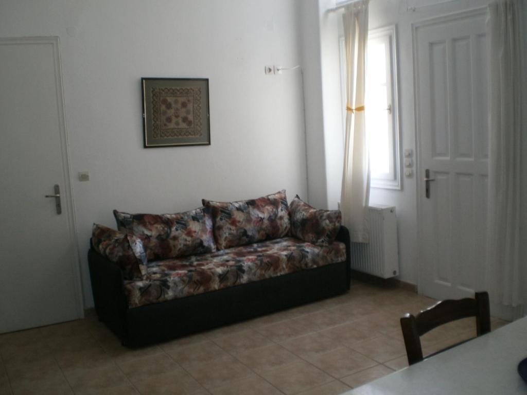 A seating area at Paros Rita Studios