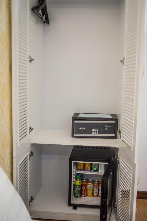 Kuchyň nebo kuchyňský kout v ubytování Lieber Hotel