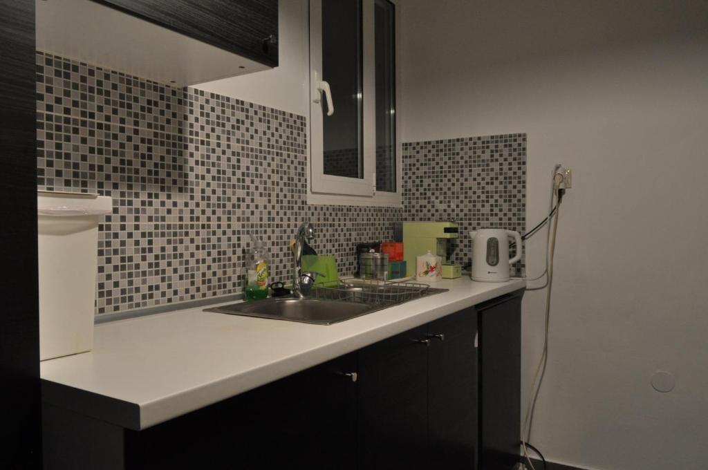 Kuchyňa alebo kuchynka v ubytovaní Awesome Home 3' from Metro (M3) Station Agia Paraskevi