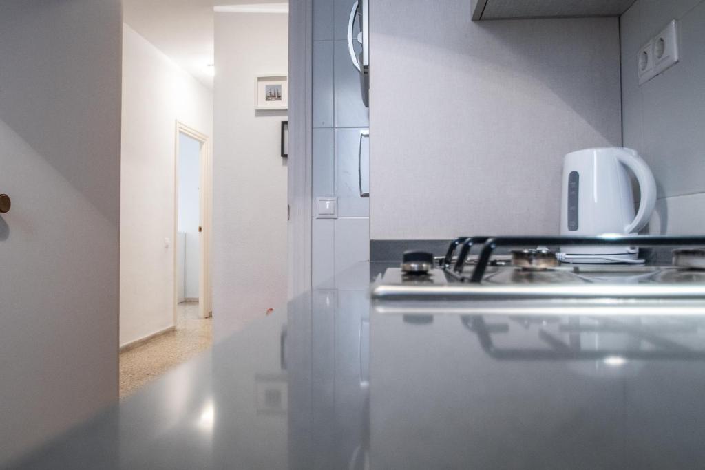 Kuchyň nebo kuchyňský kout v ubytování Apartamento La Bajamar