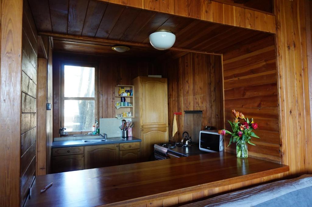 Kuchyň nebo kuchyňský kout v ubytování Sunrise Camp Łazy