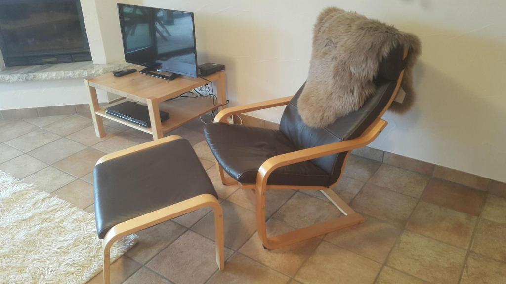 TV a/nebo společenská místnost v ubytování Appartement d'une chambre avec vue imprenable - Veysonnaz