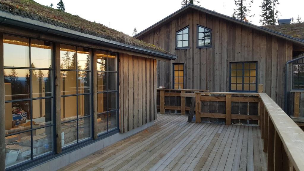 Balkón nebo terasa v ubytování Fjällhem