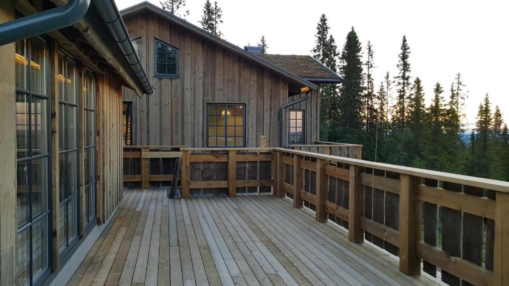Balkón nebo terasa v ubytování Fjällhem