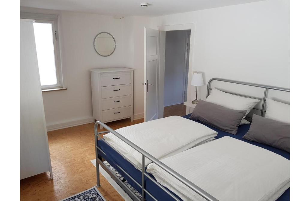 Postel nebo postele na pokoji v ubytování Talstadtblick