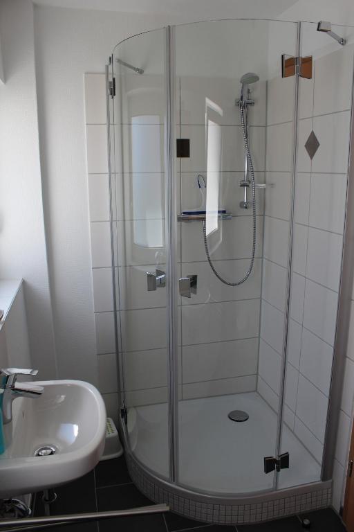 Koupelna v ubytování Pension Boitz