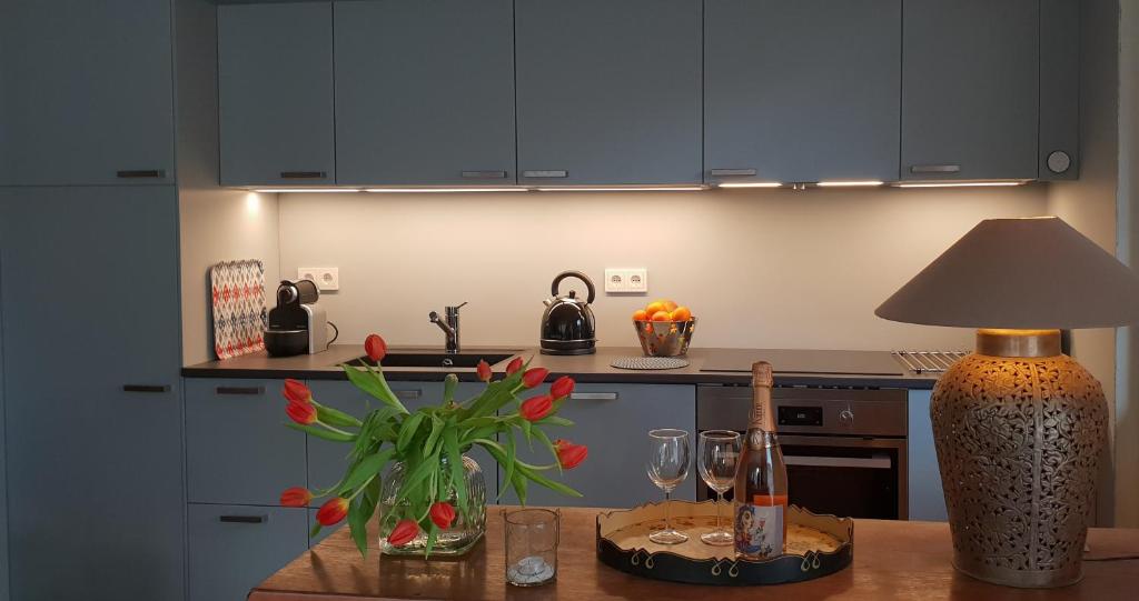 Kuchyň nebo kuchyňský kout v ubytování Vakantiehuis uus Klinte Hindeloopen
