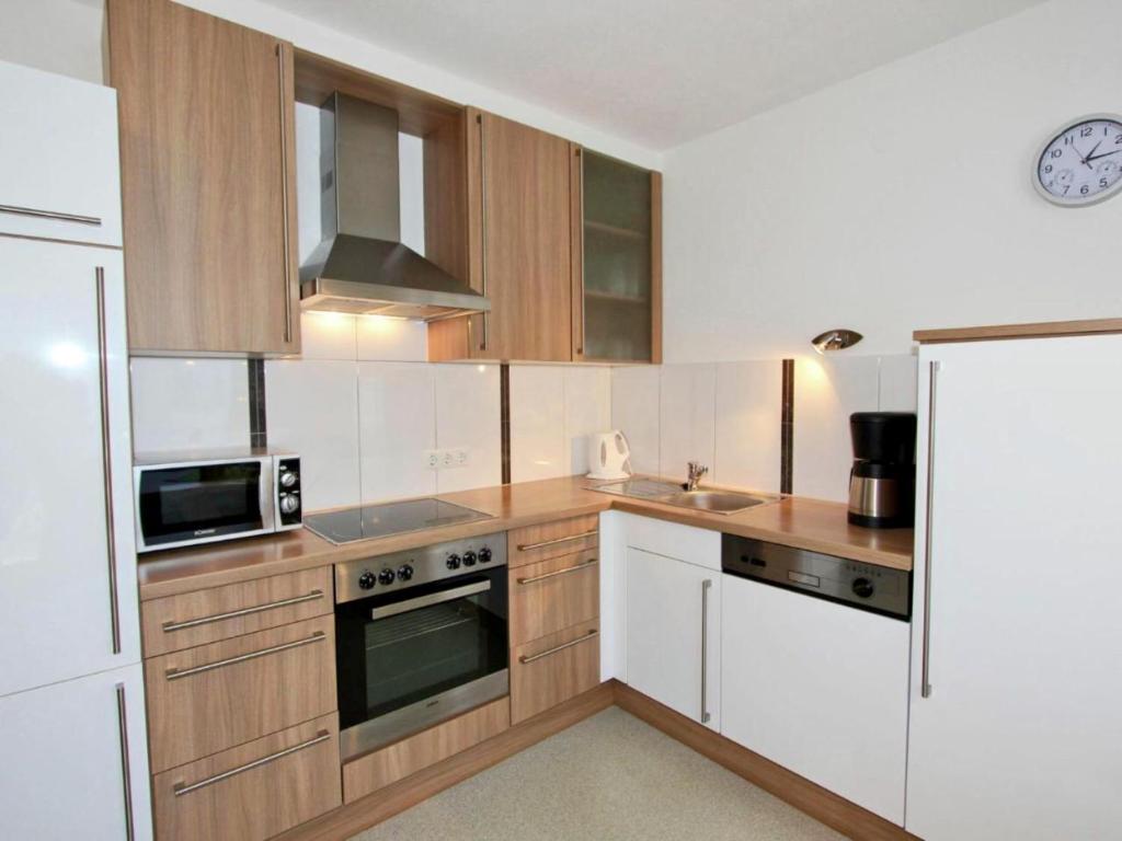 Kuchyň nebo kuchyňský kout v ubytování Ferienwohnung Kirschner
