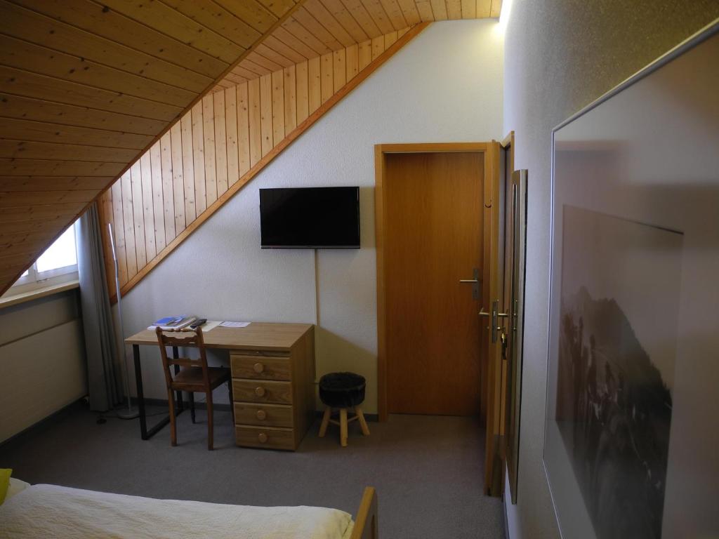 TV a/nebo společenská místnost v ubytování Landgasthaus Bären