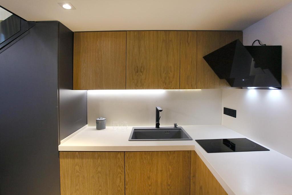 Kuchyň nebo kuchyňský kout v ubytování Paskunji Residence