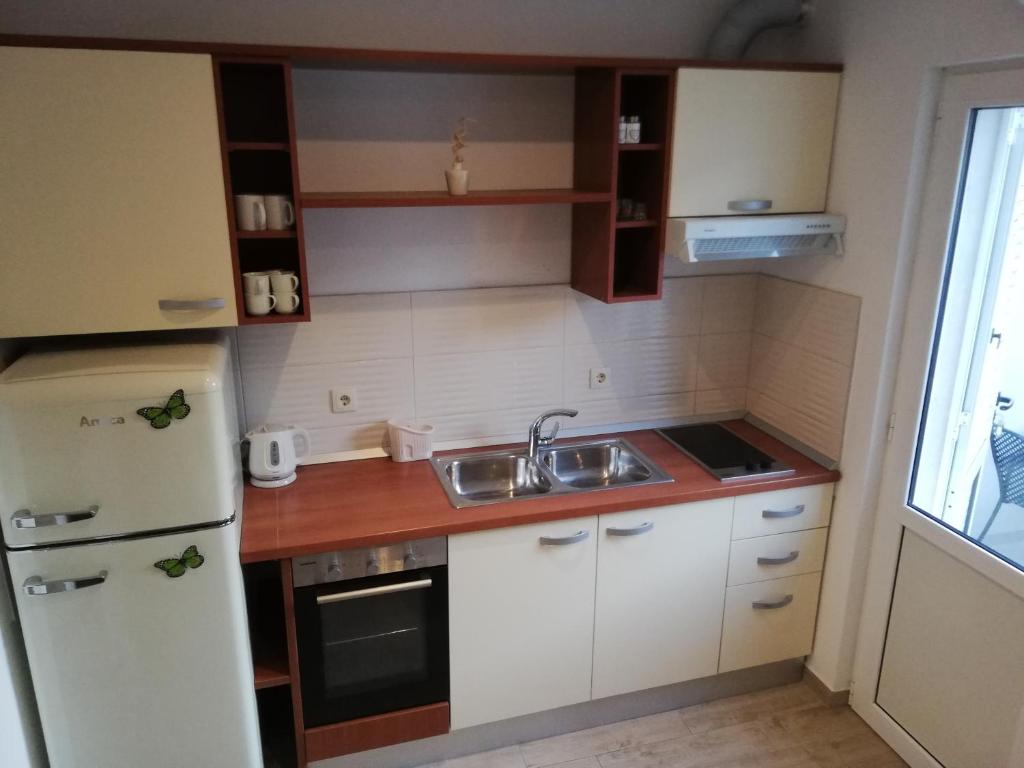 Kuchyňa alebo kuchynka v ubytovaní Apartmani Dina