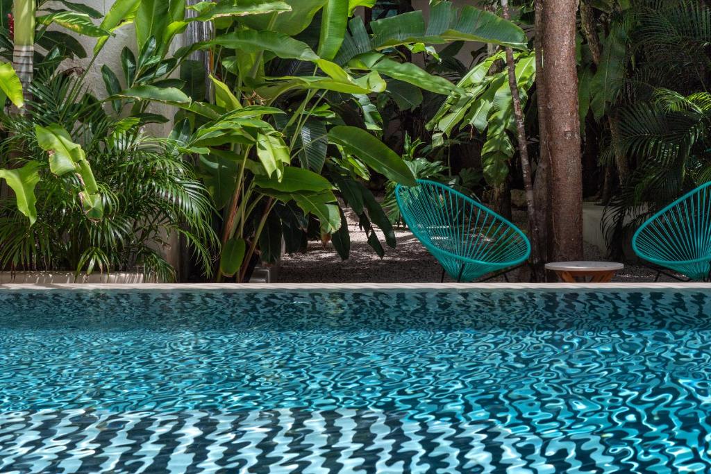 Bazén v ubytování Hotel Tiki Tiki Tulum nebo v jeho okolí