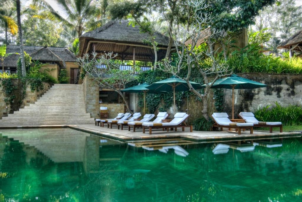 Bazén v ubytování Komaneka at Tanggayuda Ubud nebo v jeho okolí