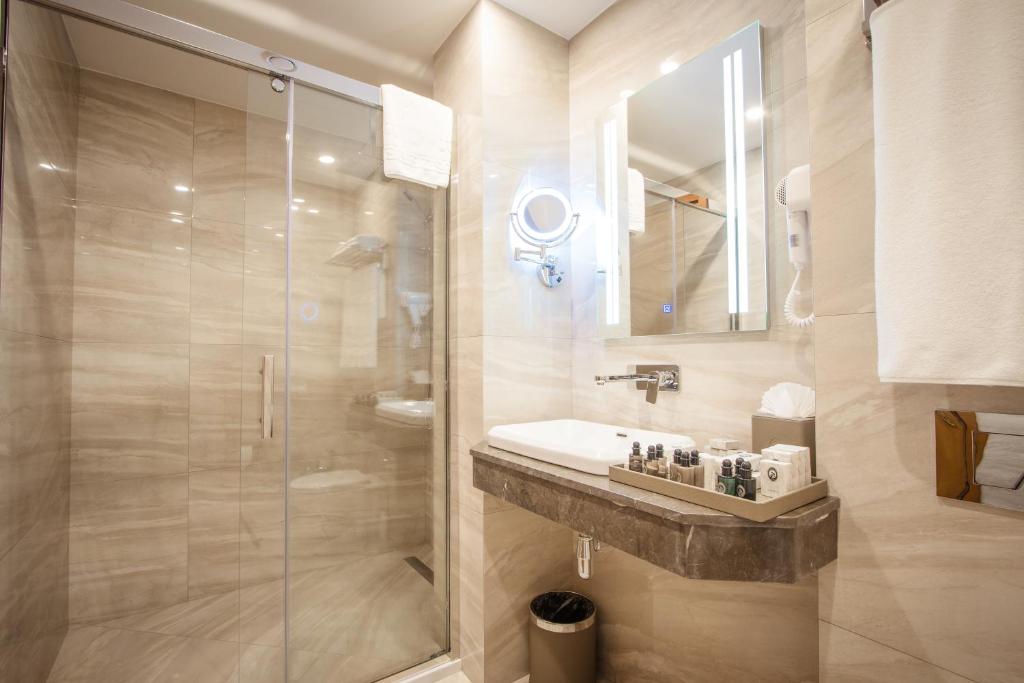 Koupelna v ubytování New Tiflis Hotel
