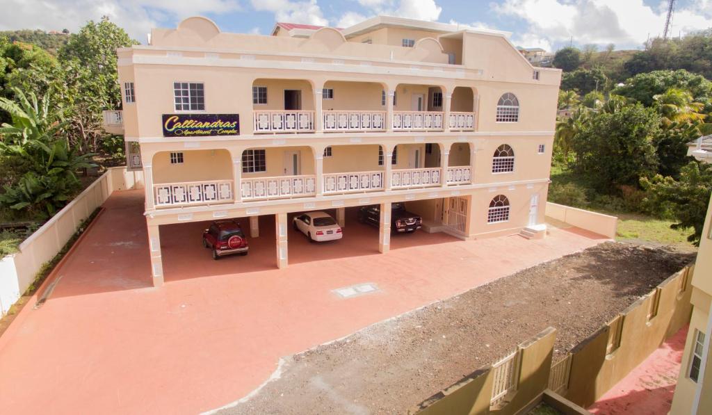 an aerial view of a house with a balcony at Calliandras Apartment Complex in Kingstown