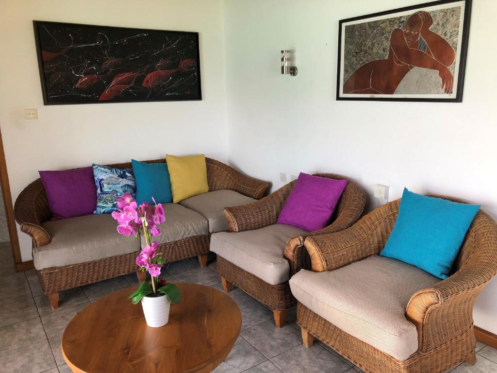 Posezení v ubytování Cote Jardin - Chalets Cote Mer