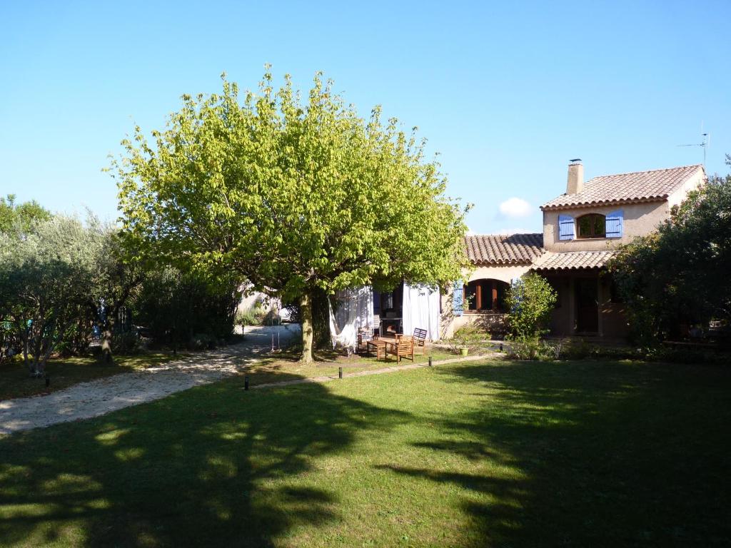 un arbre dans la cour d'une maison dans l'établissement " le bosquet fruité en Provence Occitane, à Bagnols-sur-Cèze
