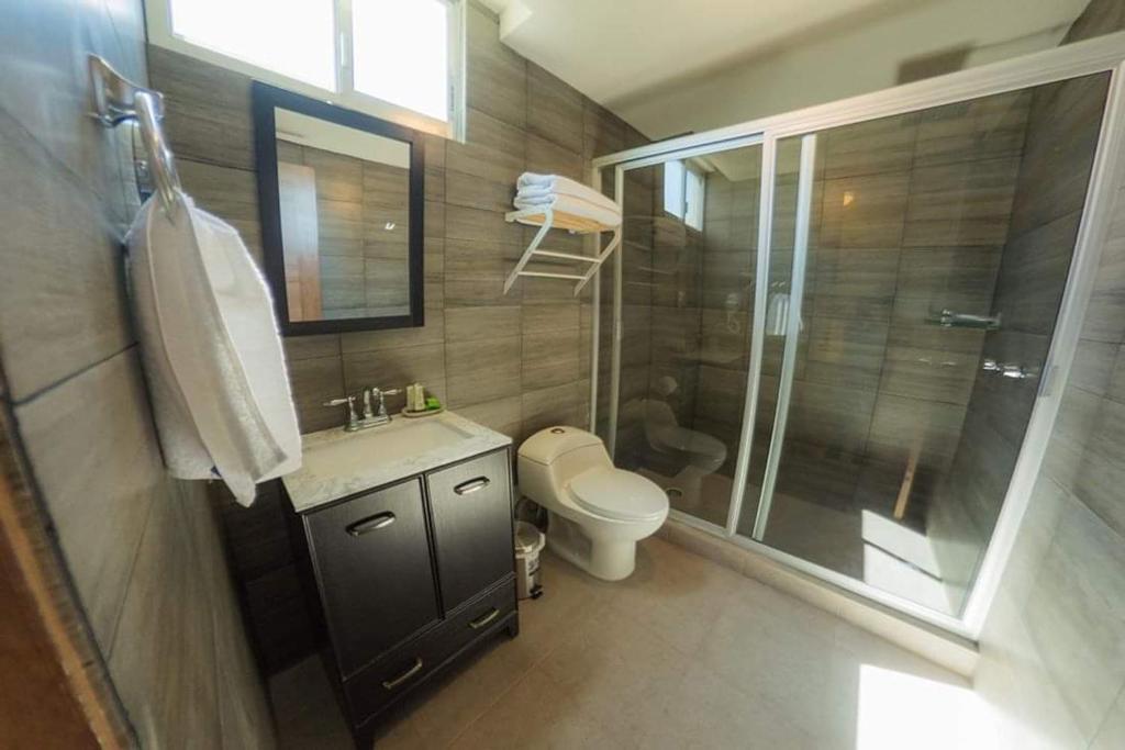 Koupelna v ubytování Hotel Siena