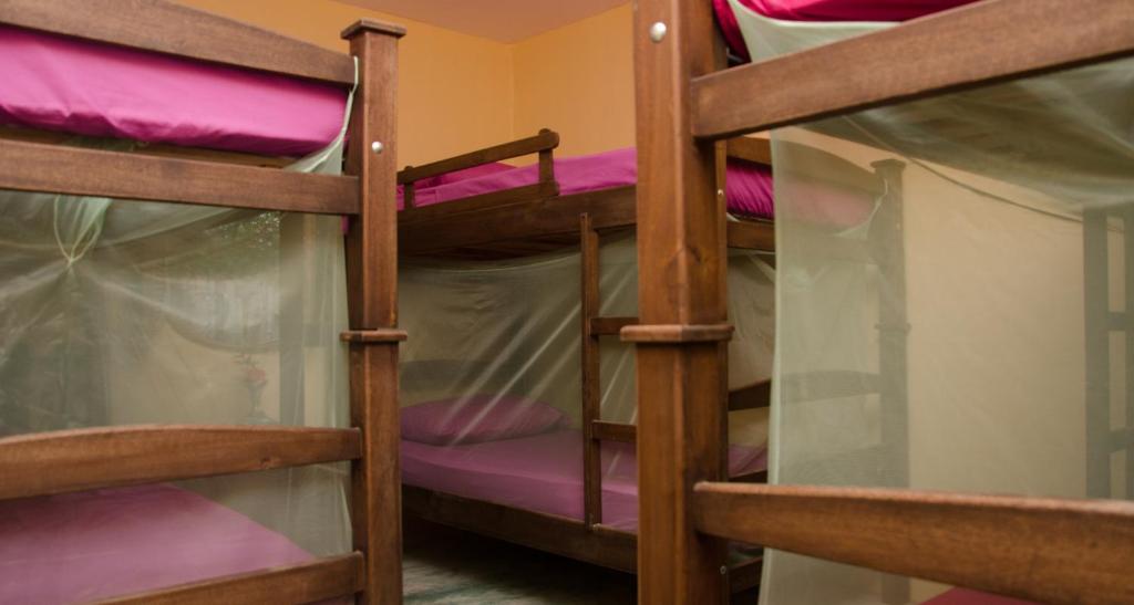 Μία ή περισσότερες κουκέτες σε δωμάτιο στο Hostal Corazón de Tagua