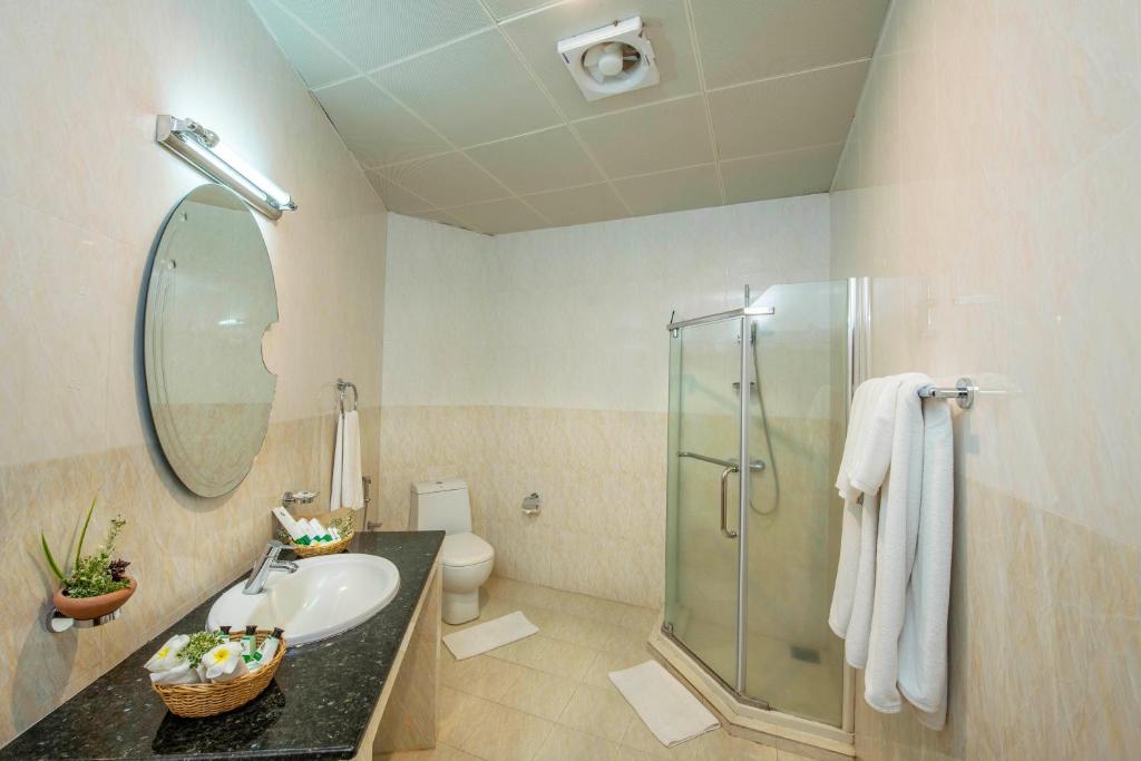 Koupelna v ubytování Hotel Sudu Araliya