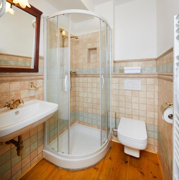 Koupelna v ubytování Wellness Hotel Florián České Žleby