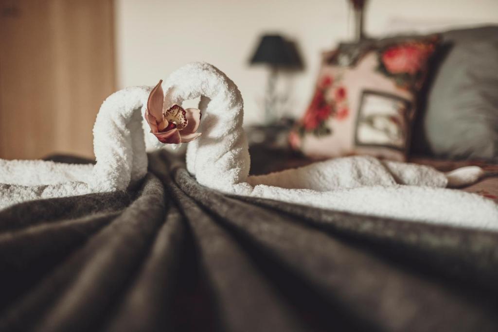 Postel nebo postele na pokoji v ubytování Azenha do Tio Luís