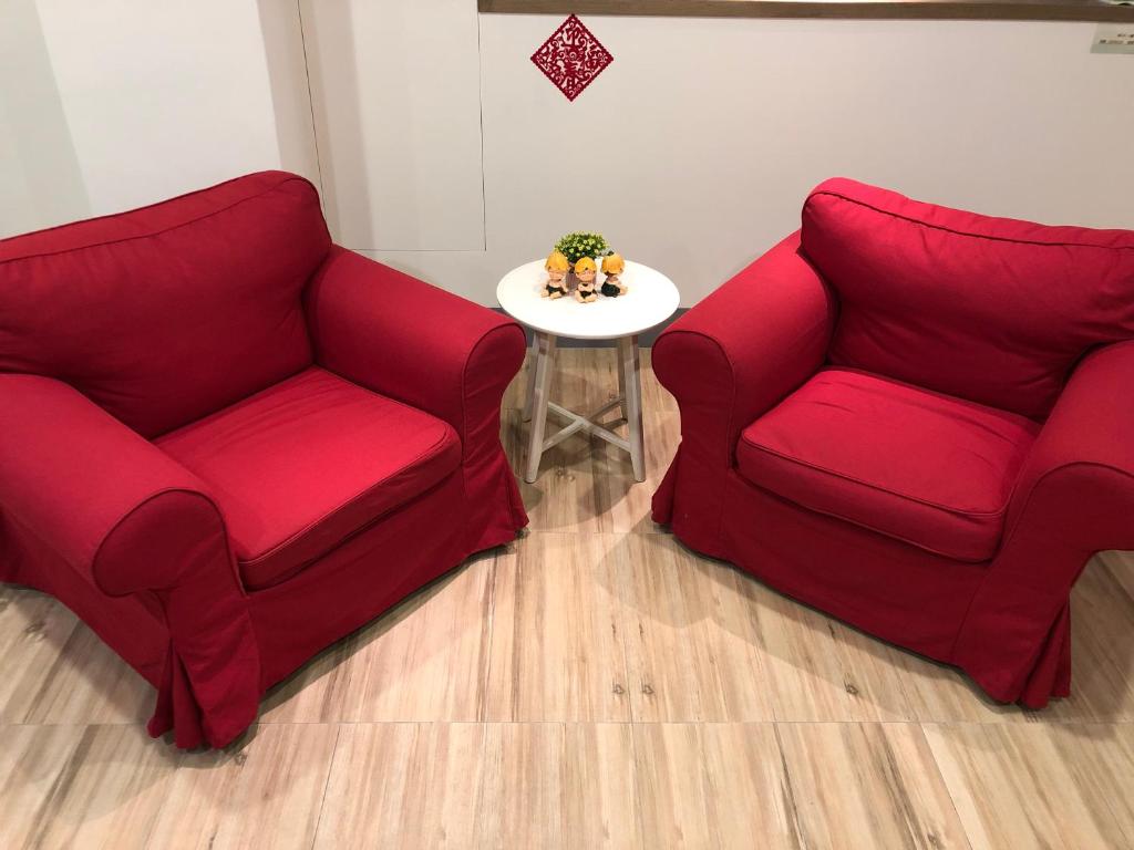 Posezení v ubytování 南庄漫晨旅店Nanzhuang Manchen B&B