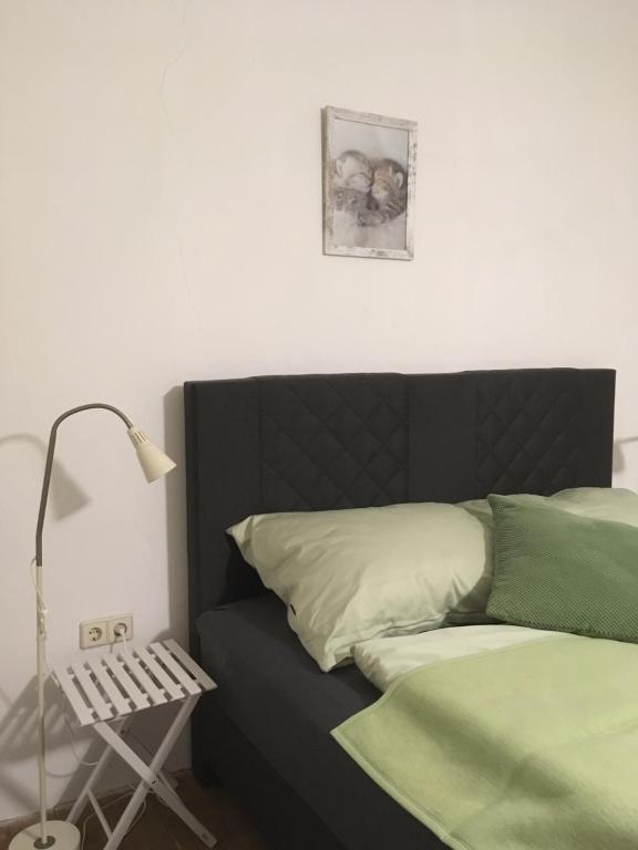 Postel nebo postele na pokoji v ubytování Am Ziegenhof