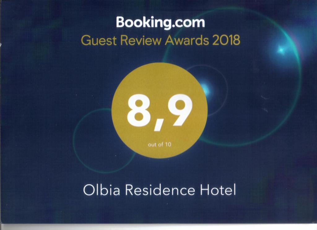 Certifikát, hodnocení, plakát nebo jiný dokument vystavený v ubytování Olbia Residence Hotel
