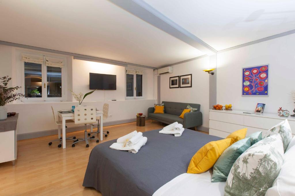 Televízia a/alebo spoločenská miestnosť v ubytovaní Casa Paola Guesthouse