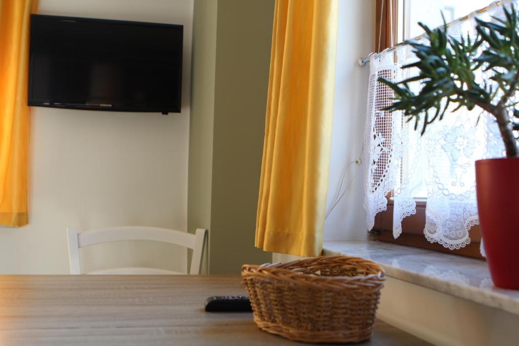 TV a/nebo společenská místnost v ubytování Apartma Lipa
