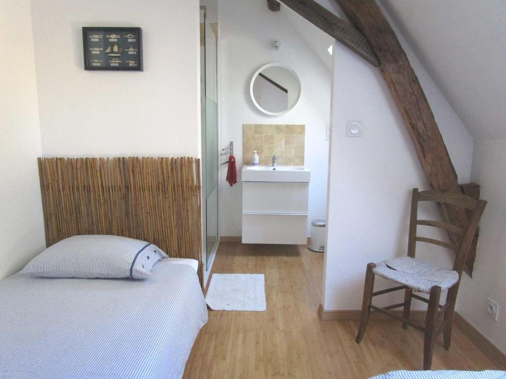 Postel nebo postele na pokoji v ubytování Gîte de vacances La Melve