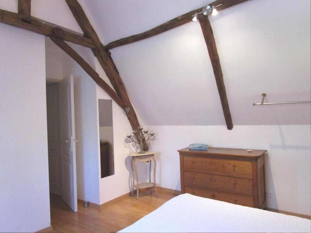 Postel nebo postele na pokoji v ubytování Gîte de vacances La Melve