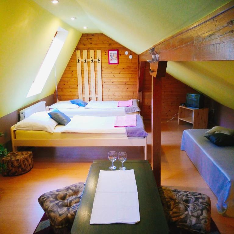Letto o letti in una camera di Penzion Havaj