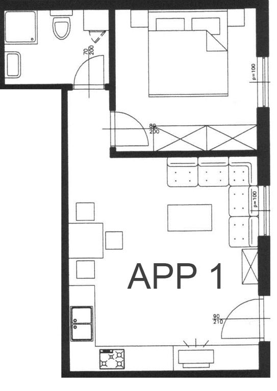 Půdorys ubytování Apartments Nives NB