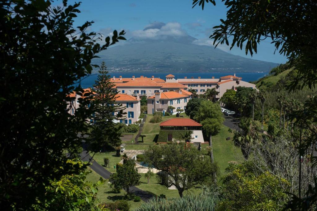 a group of buildings on a hill in a town at Azoris Faial Garden – Resort Hotel in Horta