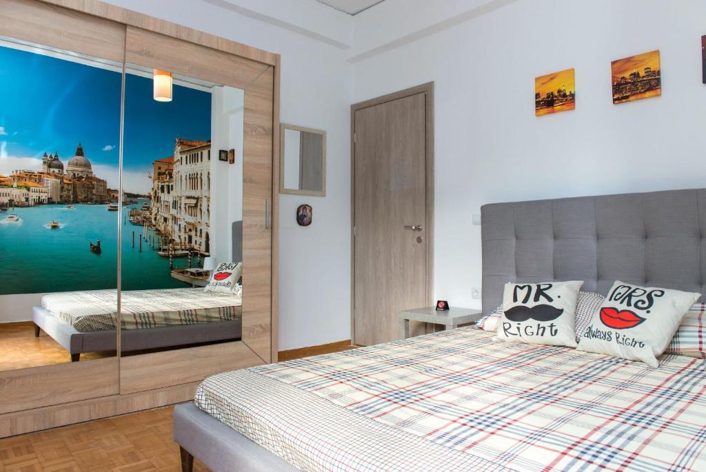 Postel nebo postele na pokoji v ubytování Lianos Apartments Business Class A