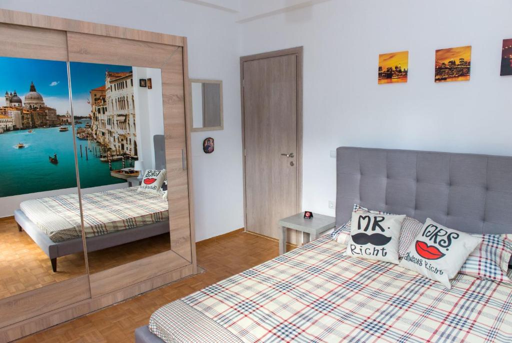 Postel nebo postele na pokoji v ubytování Lianos Apartments Business Class A