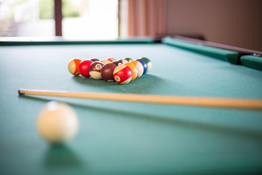 Biliár nebo kulečník v ubytování gut-Hotel Tannenhof